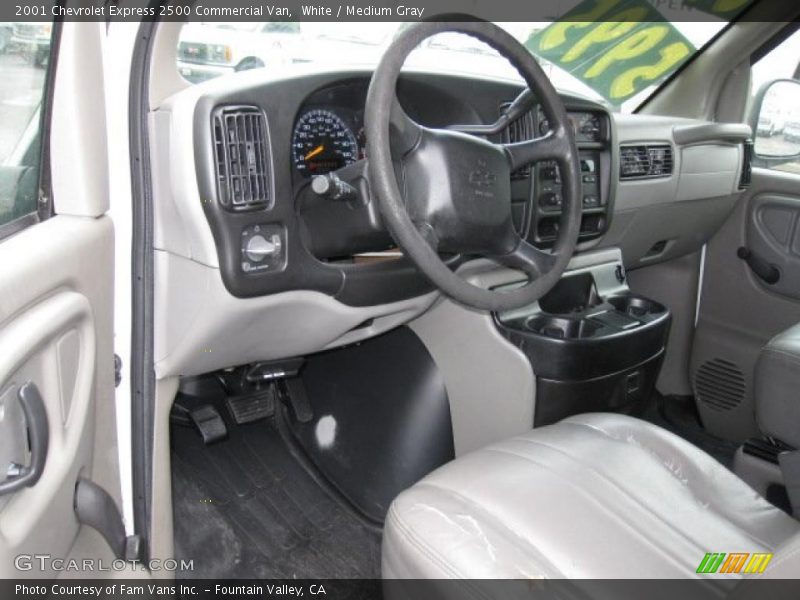 White / Medium Gray 2001 Chevrolet Express 2500 Commercial Van