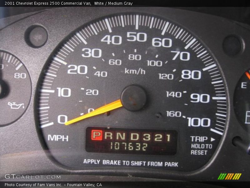 White / Medium Gray 2001 Chevrolet Express 2500 Commercial Van