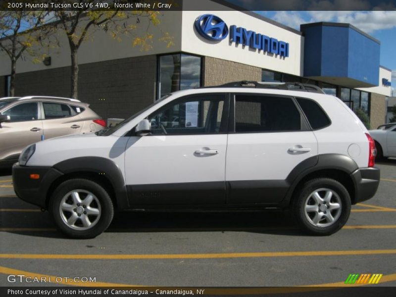 Nordic White / Gray 2005 Hyundai Tucson GLS V6 4WD