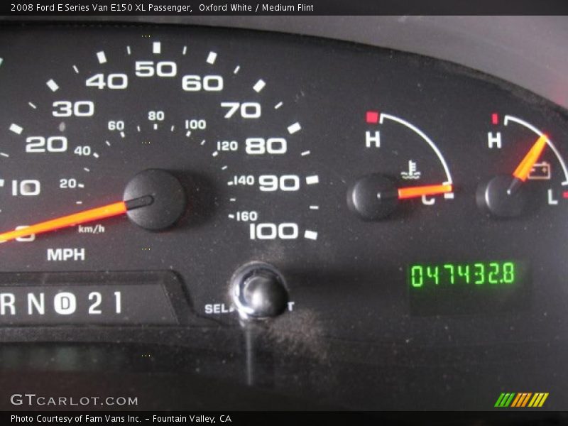 Oxford White / Medium Flint 2008 Ford E Series Van E150 XL Passenger