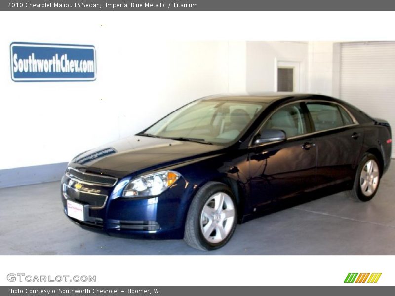 Imperial Blue Metallic / Titanium 2010 Chevrolet Malibu LS Sedan
