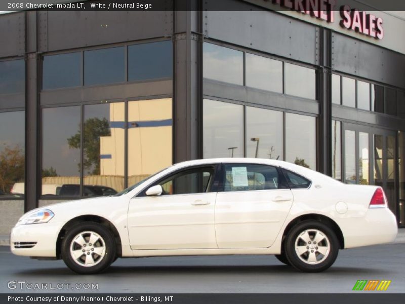 White / Neutral Beige 2008 Chevrolet Impala LT