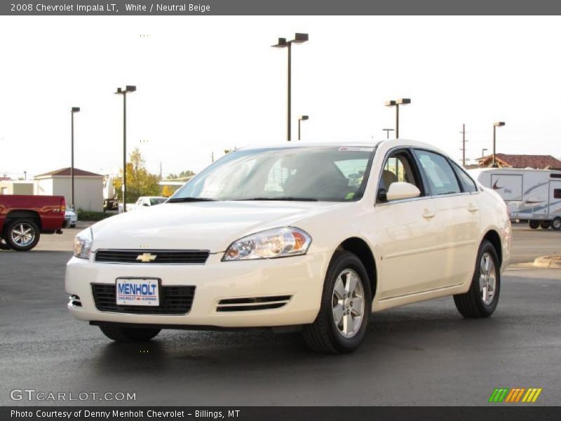 White / Neutral Beige 2008 Chevrolet Impala LT