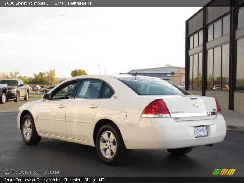 White / Neutral Beige 2008 Chevrolet Impala LT