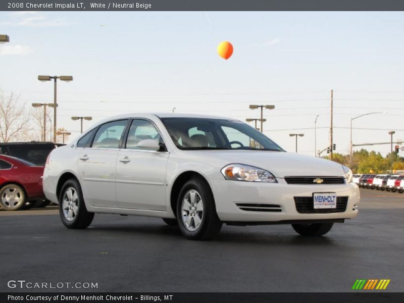 White / Neutral Beige 2008 Chevrolet Impala LT