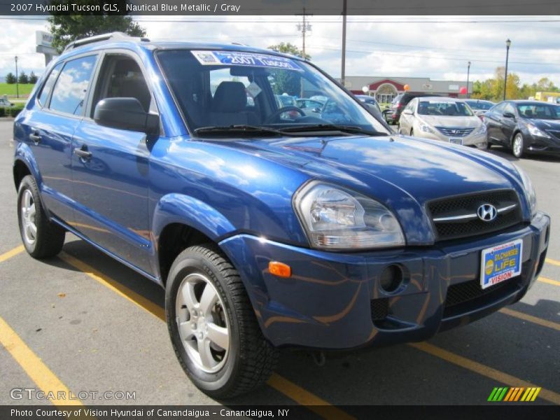 Nautical Blue Metallic / Gray 2007 Hyundai Tucson GLS
