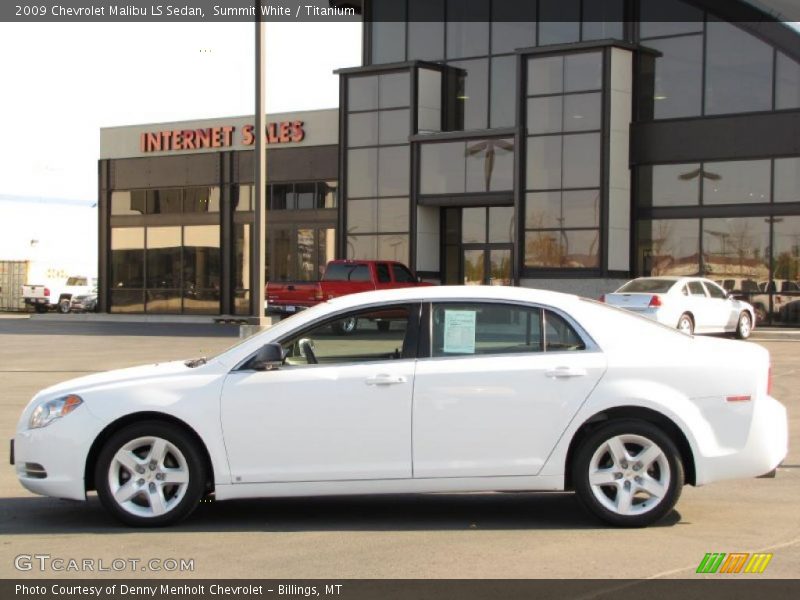 Summit White / Titanium 2009 Chevrolet Malibu LS Sedan