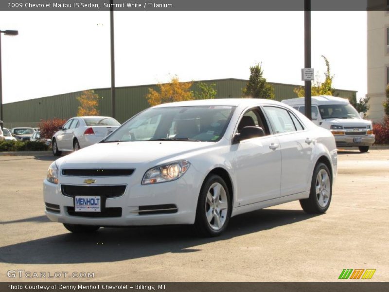 Summit White / Titanium 2009 Chevrolet Malibu LS Sedan