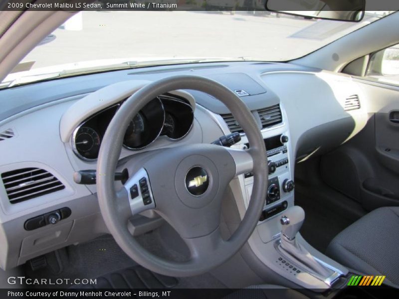 Summit White / Titanium 2009 Chevrolet Malibu LS Sedan