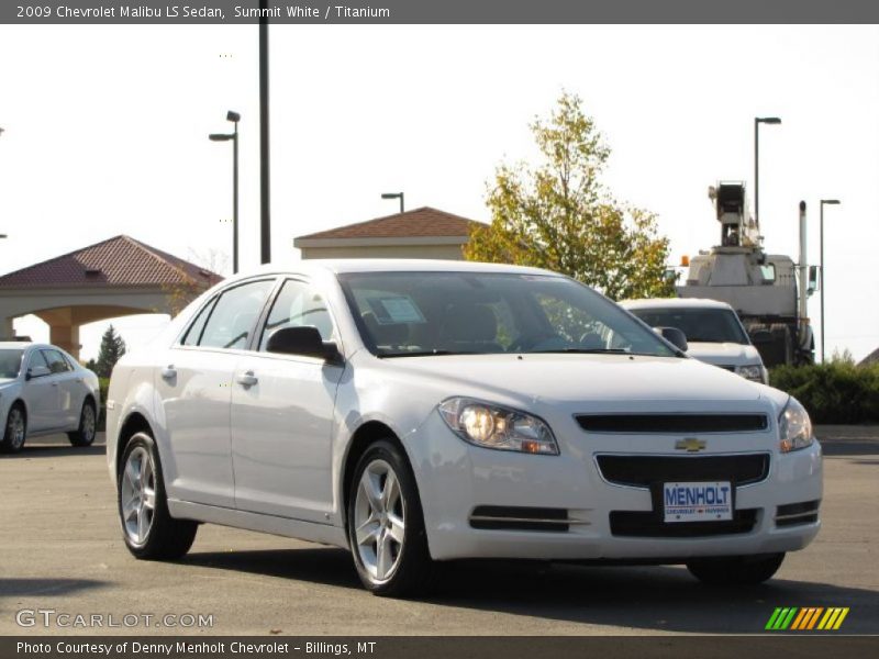 Summit White / Titanium 2009 Chevrolet Malibu LS Sedan