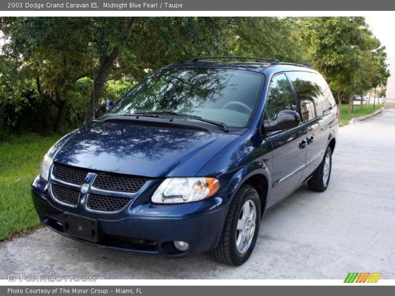 Midnight Blue Pearl / Taupe 2003 Dodge Grand Caravan ES
