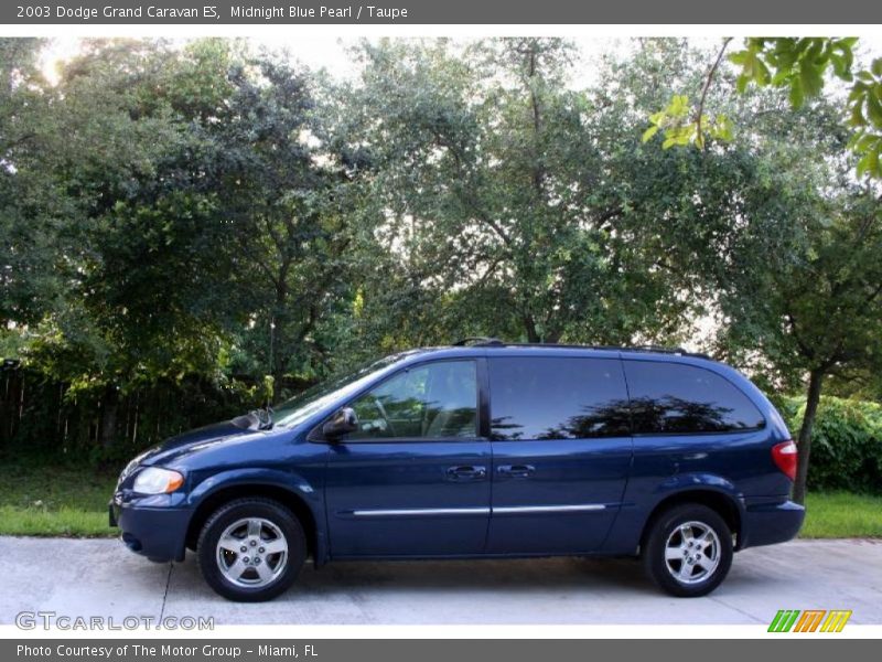 Midnight Blue Pearl / Taupe 2003 Dodge Grand Caravan ES