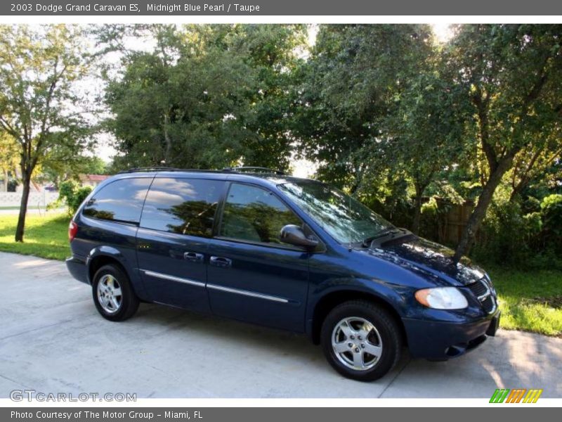 Midnight Blue Pearl / Taupe 2003 Dodge Grand Caravan ES