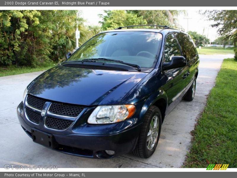 Midnight Blue Pearl / Taupe 2003 Dodge Grand Caravan ES
