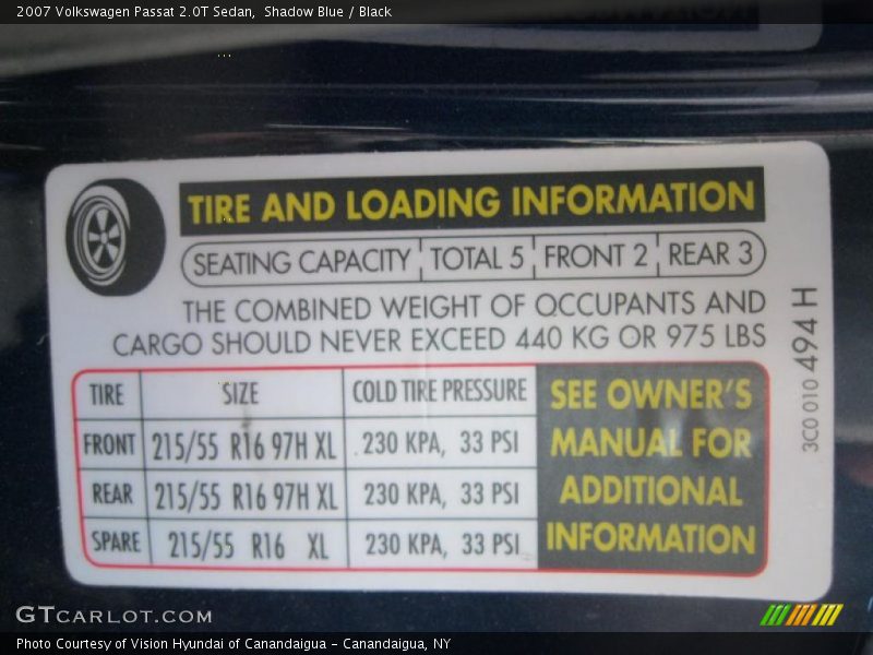 Shadow Blue / Black 2007 Volkswagen Passat 2.0T Sedan