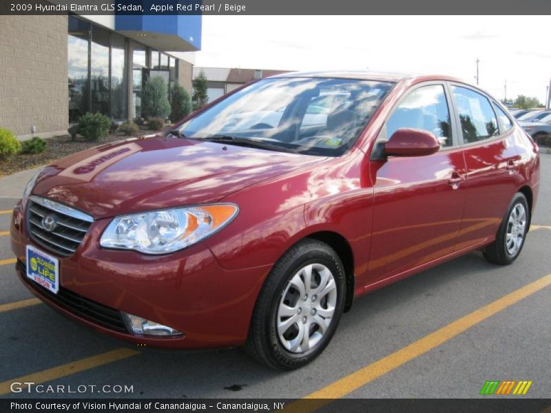 Apple Red Pearl / Beige 2009 Hyundai Elantra GLS Sedan