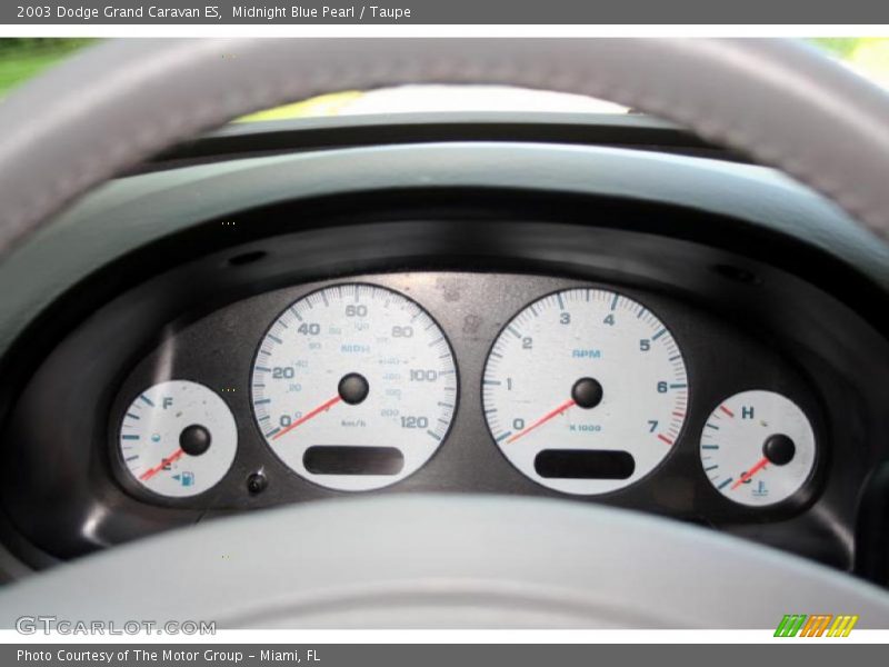 Midnight Blue Pearl / Taupe 2003 Dodge Grand Caravan ES