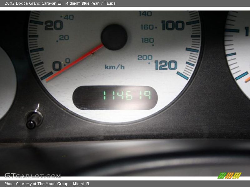 Midnight Blue Pearl / Taupe 2003 Dodge Grand Caravan ES