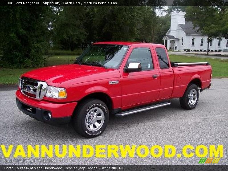 Torch Red / Medium Pebble Tan 2008 Ford Ranger XLT SuperCab
