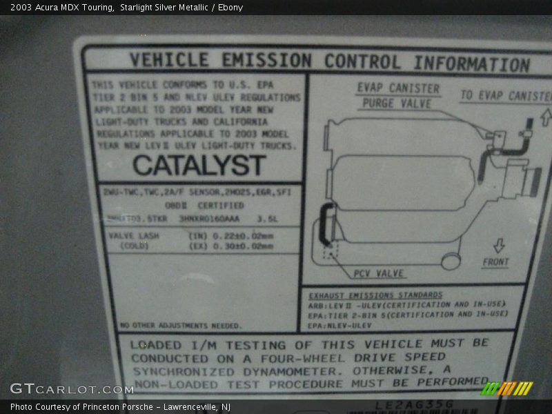 Starlight Silver Metallic / Ebony 2003 Acura MDX Touring