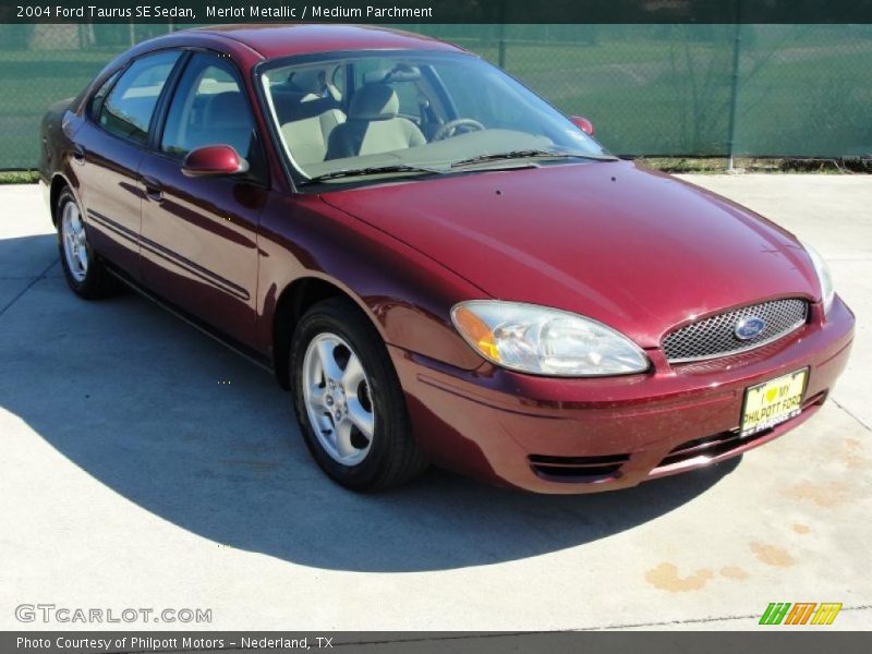 Merlot Metallic / Medium Parchment 2004 Ford Taurus SE Sedan