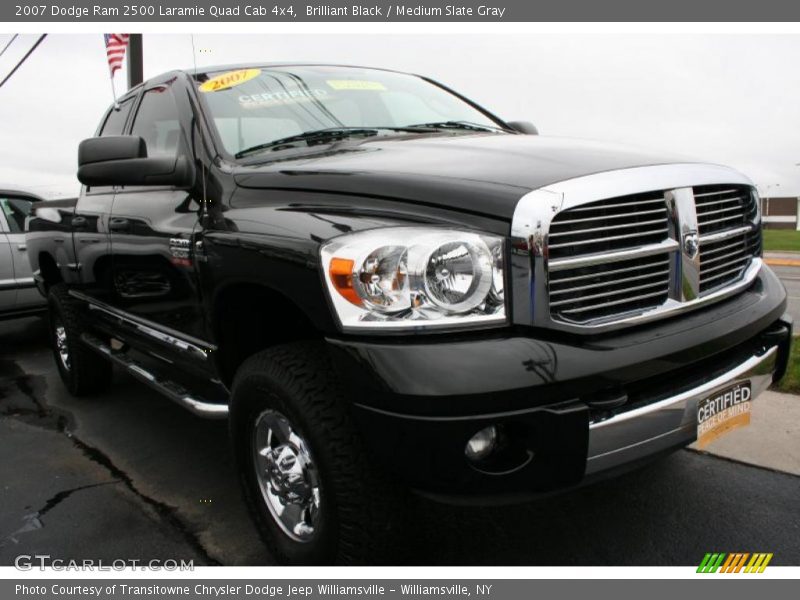 Brilliant Black / Medium Slate Gray 2007 Dodge Ram 2500 Laramie Quad Cab 4x4
