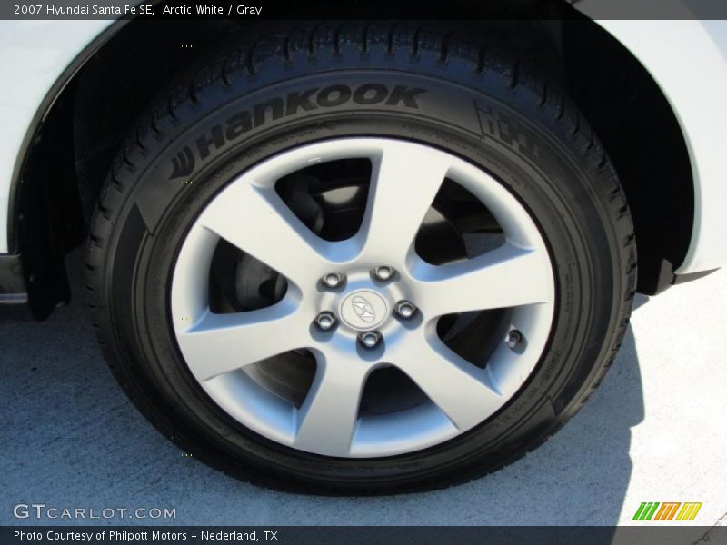 Arctic White / Gray 2007 Hyundai Santa Fe SE