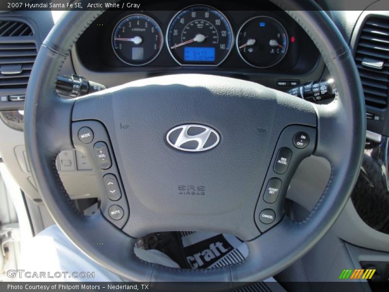 Arctic White / Gray 2007 Hyundai Santa Fe SE