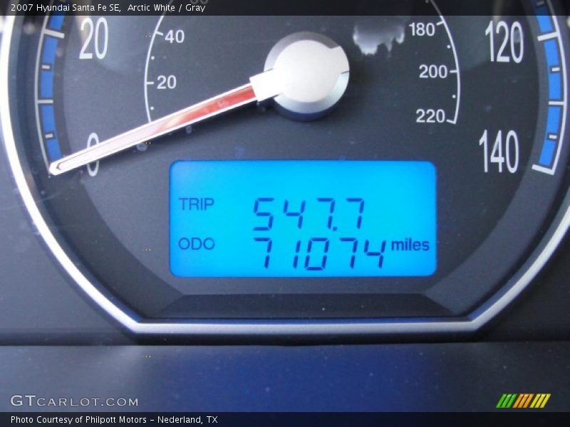 Arctic White / Gray 2007 Hyundai Santa Fe SE