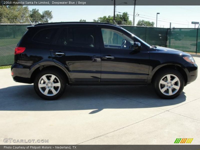 Deepwater Blue / Beige 2008 Hyundai Santa Fe Limited
