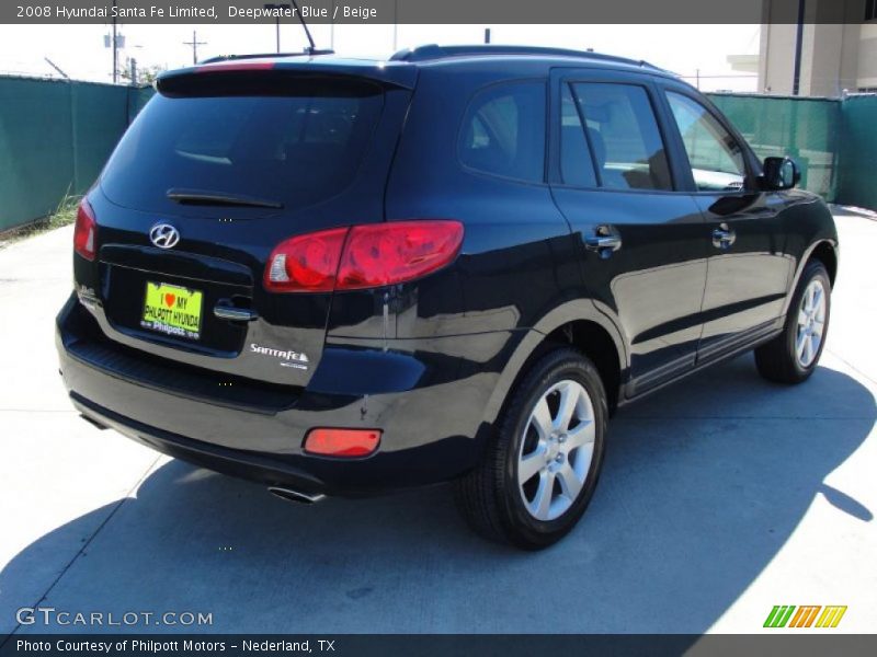 Deepwater Blue / Beige 2008 Hyundai Santa Fe Limited