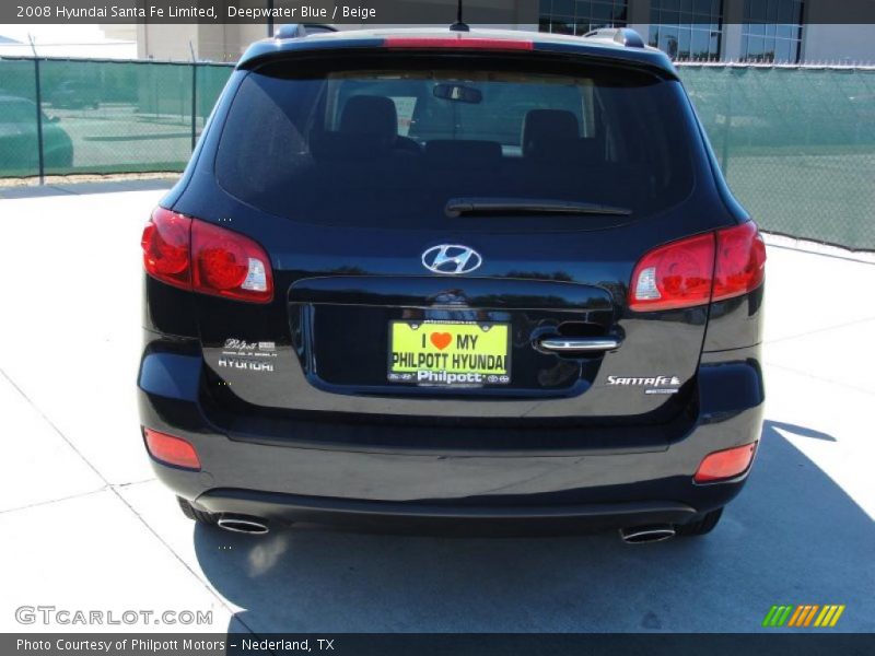 Deepwater Blue / Beige 2008 Hyundai Santa Fe Limited