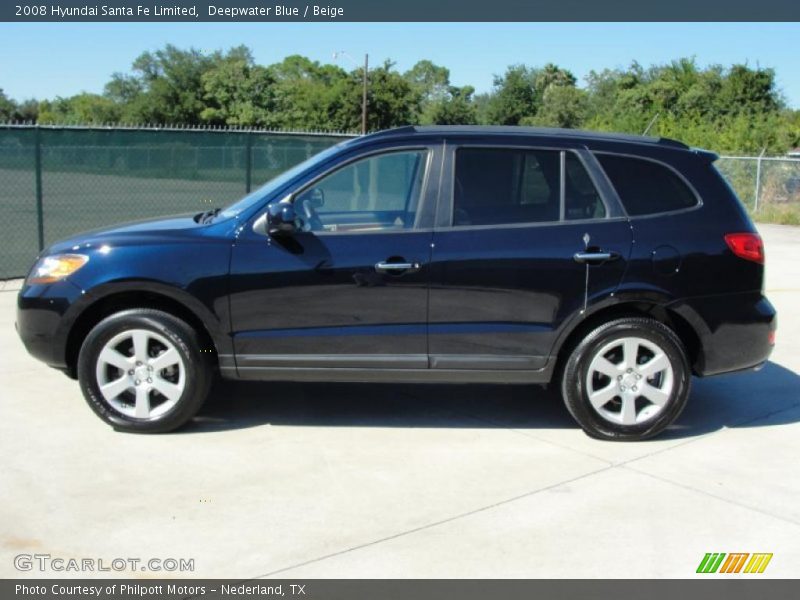 Deepwater Blue / Beige 2008 Hyundai Santa Fe Limited