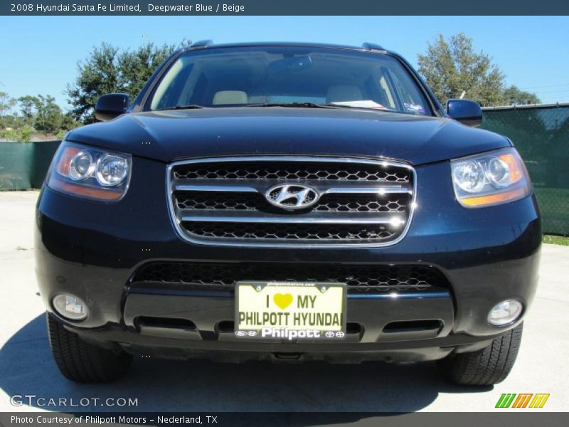 Deepwater Blue / Beige 2008 Hyundai Santa Fe Limited