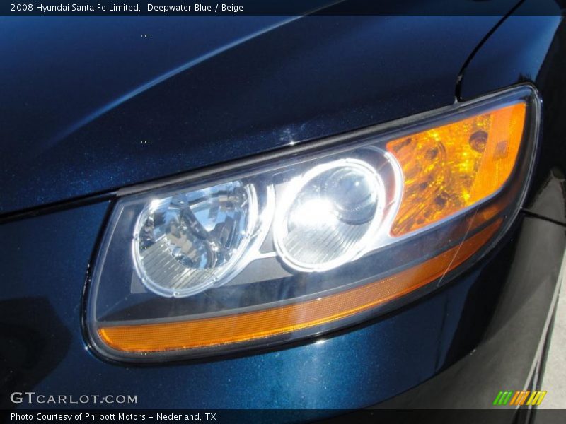 Deepwater Blue / Beige 2008 Hyundai Santa Fe Limited