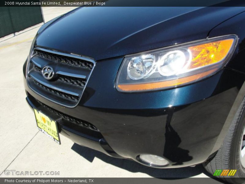 Deepwater Blue / Beige 2008 Hyundai Santa Fe Limited