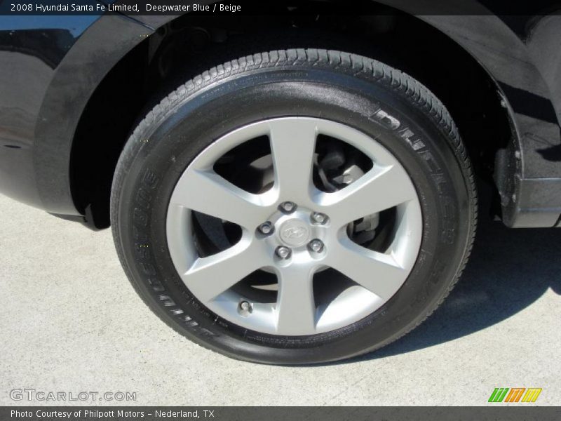 Deepwater Blue / Beige 2008 Hyundai Santa Fe Limited