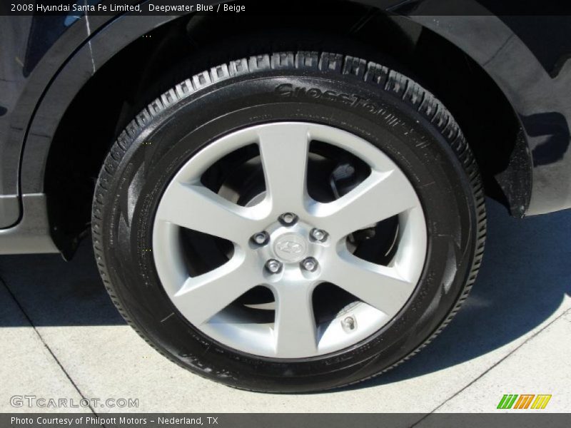 Deepwater Blue / Beige 2008 Hyundai Santa Fe Limited