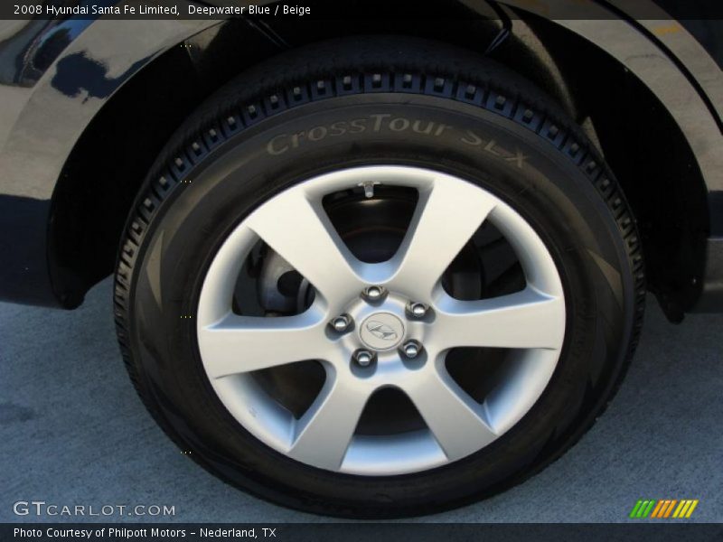Deepwater Blue / Beige 2008 Hyundai Santa Fe Limited
