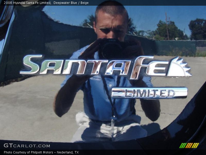 Deepwater Blue / Beige 2008 Hyundai Santa Fe Limited