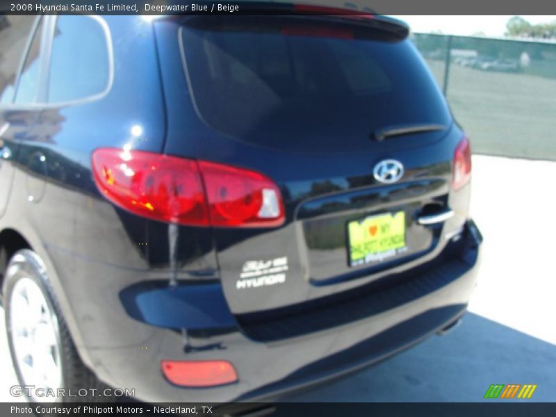 Deepwater Blue / Beige 2008 Hyundai Santa Fe Limited