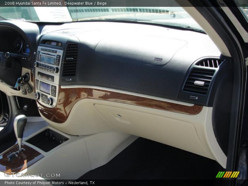 Deepwater Blue / Beige 2008 Hyundai Santa Fe Limited