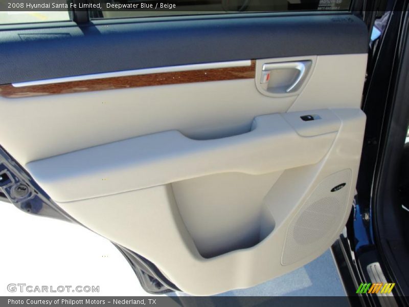 Deepwater Blue / Beige 2008 Hyundai Santa Fe Limited
