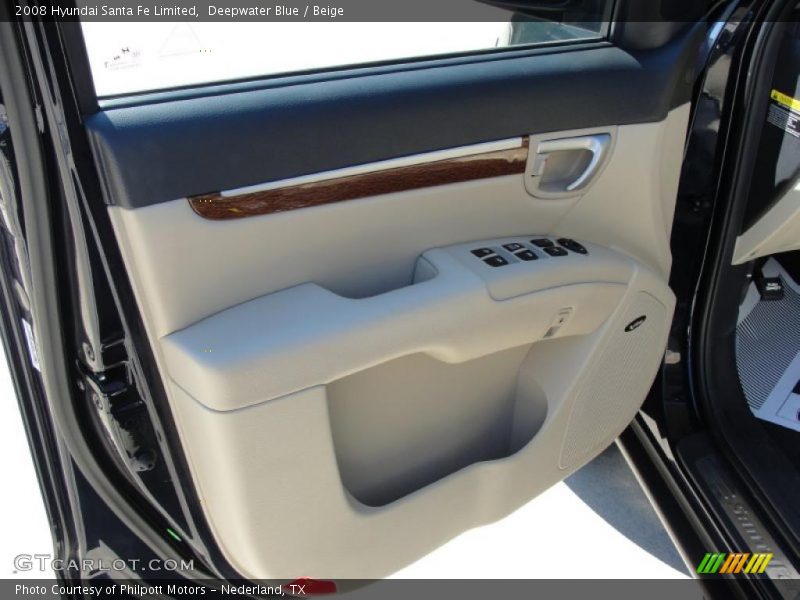 Deepwater Blue / Beige 2008 Hyundai Santa Fe Limited