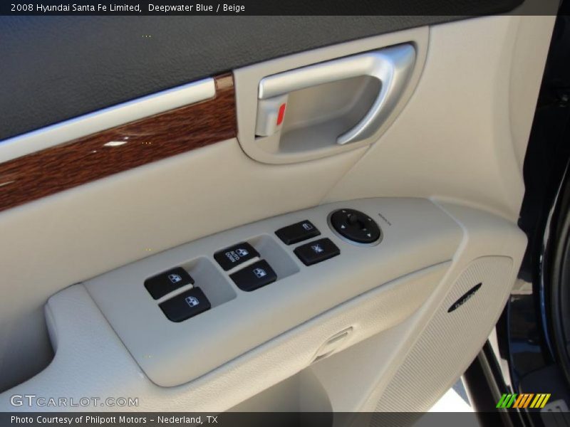 Deepwater Blue / Beige 2008 Hyundai Santa Fe Limited