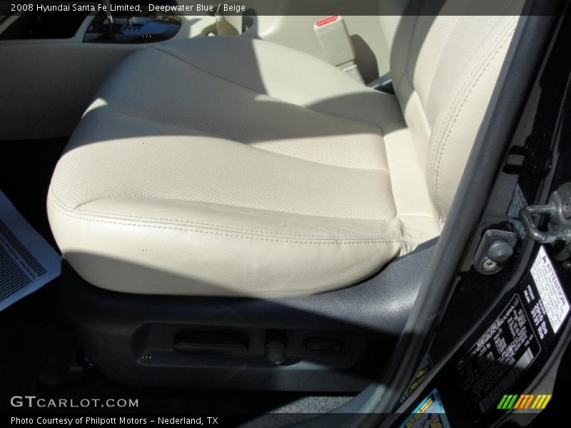 Deepwater Blue / Beige 2008 Hyundai Santa Fe Limited