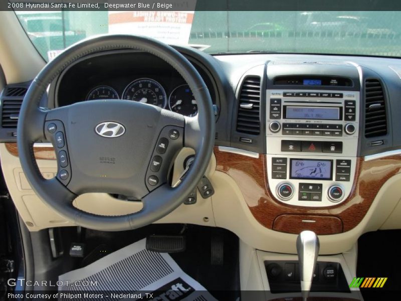 Deepwater Blue / Beige 2008 Hyundai Santa Fe Limited