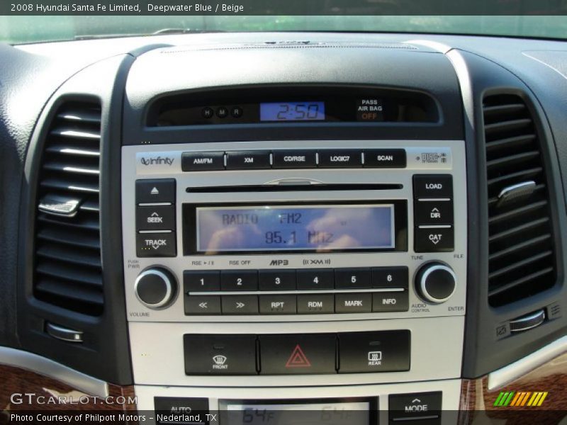 Deepwater Blue / Beige 2008 Hyundai Santa Fe Limited