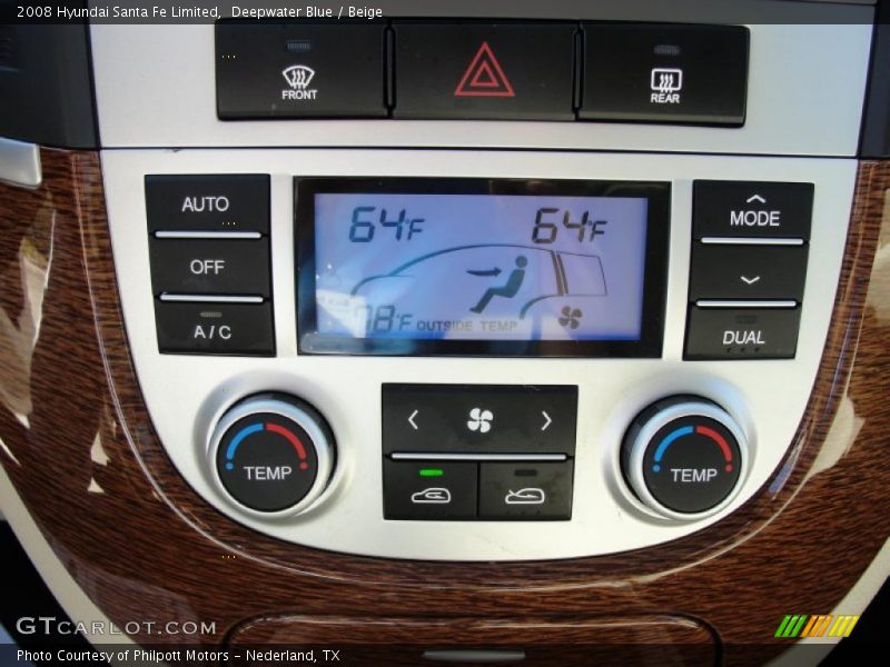 Deepwater Blue / Beige 2008 Hyundai Santa Fe Limited