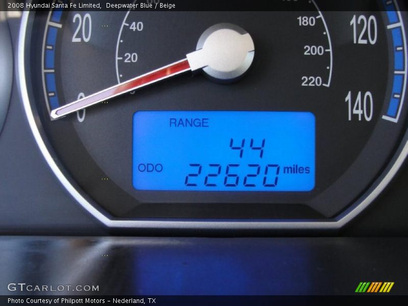 Deepwater Blue / Beige 2008 Hyundai Santa Fe Limited